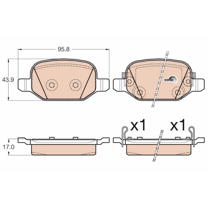 Stabdžių trinkelių rinkinys, diskinis stabdys TRW GDB2002