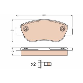 Stabdžių trinkelių rinkinys, diskinis stabdys TRW GDB2008