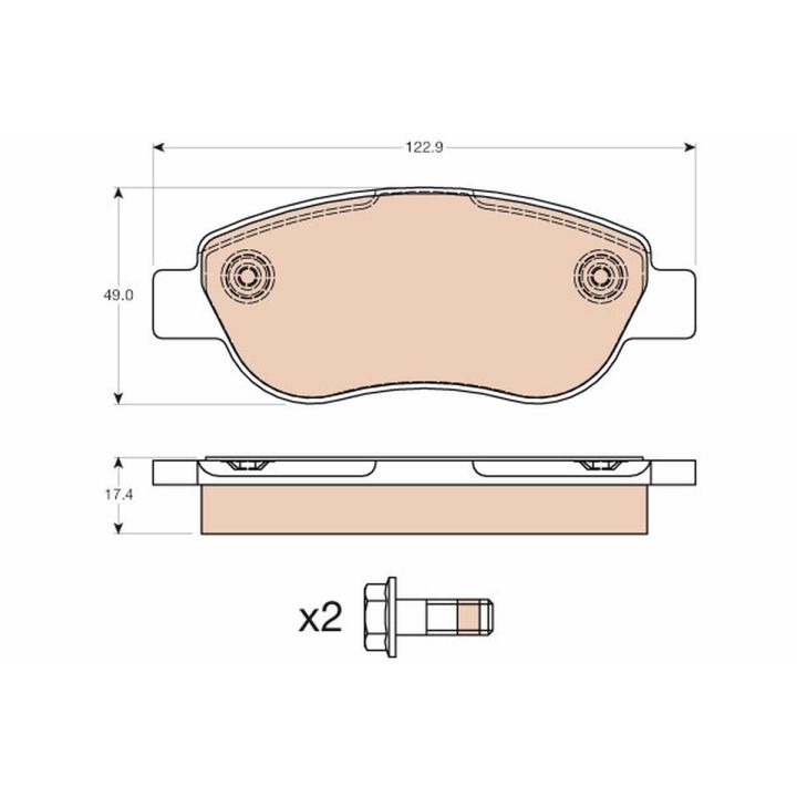 Stabdžių trinkelių rinkinys, diskinis stabdys TRW GDB2008