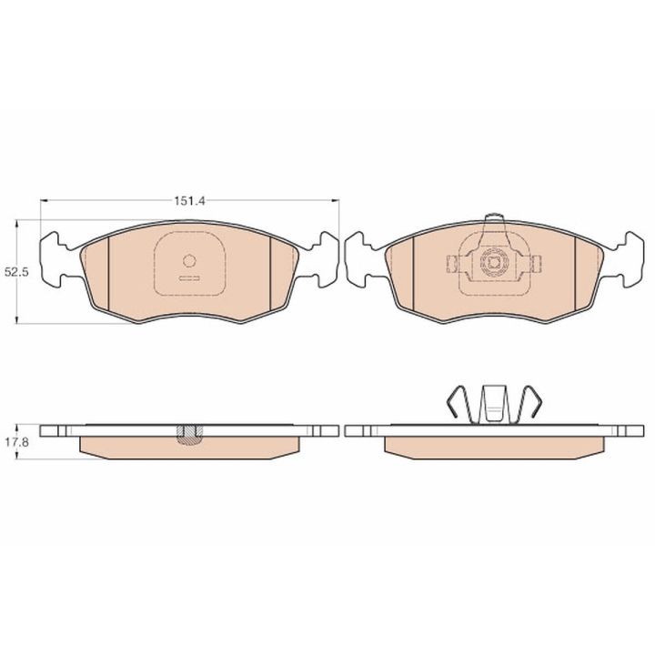 Stabdžių trinkelių rinkinys, diskinis stabdys TRW GDB2015
