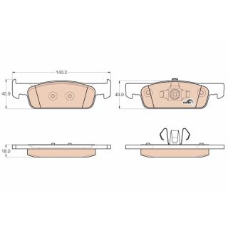 Stabdžių trinkelių rinkinys, diskinis stabdys TRW GDB2016