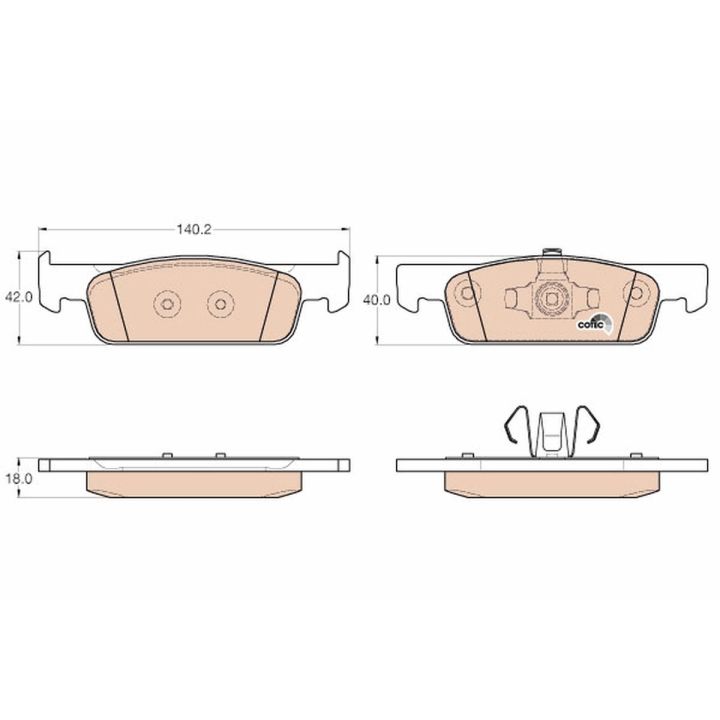 Stabdžių trinkelių rinkinys, diskinis stabdys TRW GDB2016