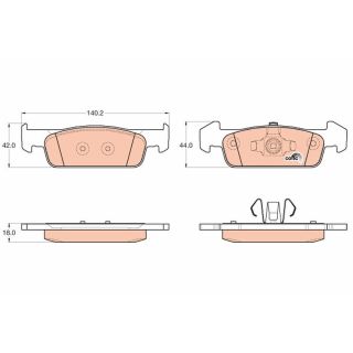 Stabdžių trinkelių rinkinys, diskinis stabdys TRW GDB2018