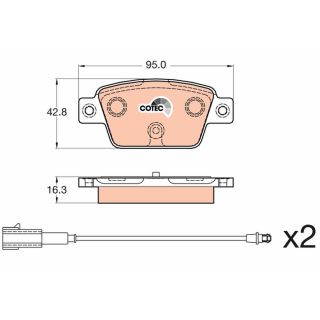Stabdžių trinkelių rinkinys, diskinis stabdys TRW GDB2054