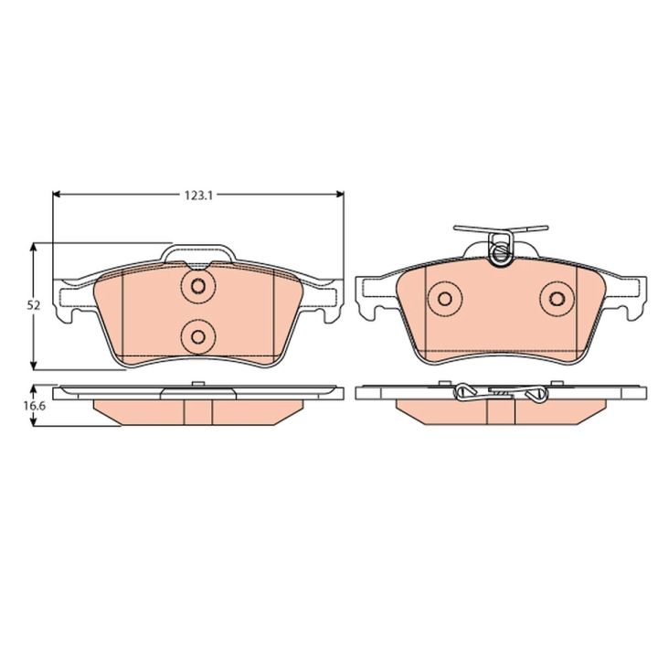 Stabdžių trinkelių rinkinys, diskinis stabdys TRW GDB2086