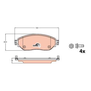 Stabdžių trinkelių rinkinys, diskinis stabdys TRW GDB2096
