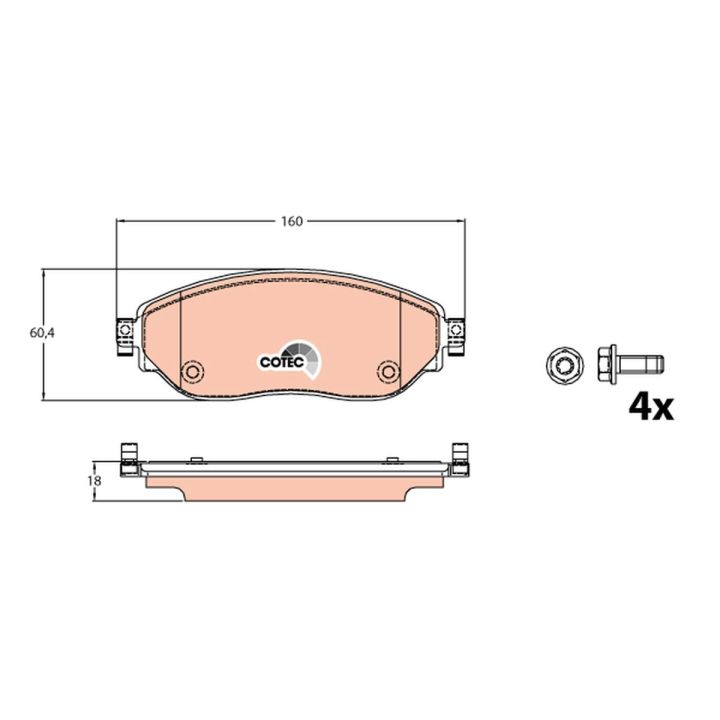 Stabdžių trinkelių rinkinys, diskinis stabdys TRW GDB2096