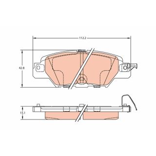 Stabdžių trinkelių rinkinys, diskinis stabdys TRW GDB2163