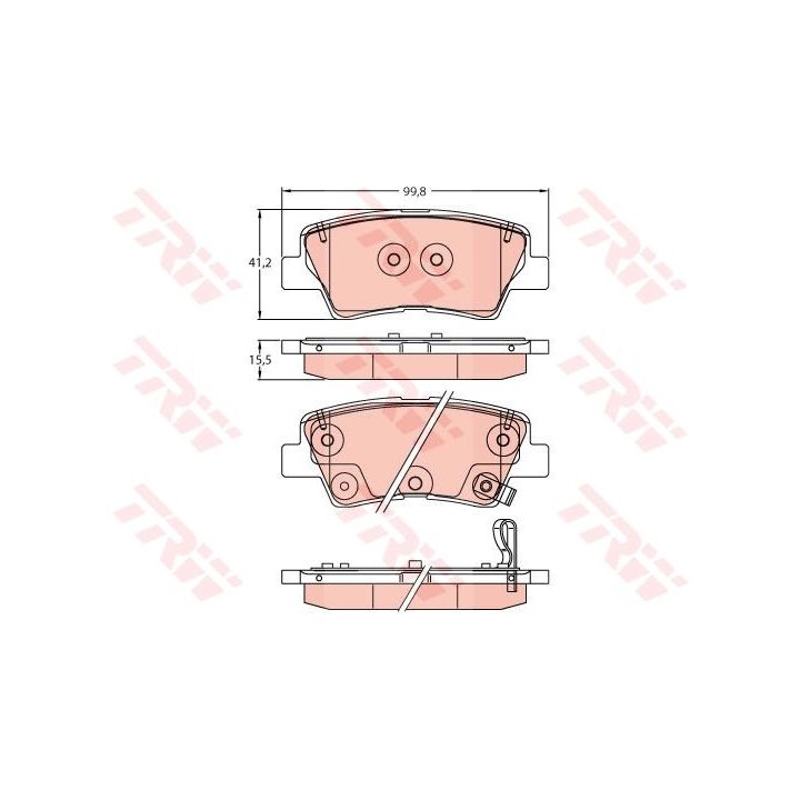 Stabdžių trinkelių rinkinys, diskinis stabdys TRW GDB2242