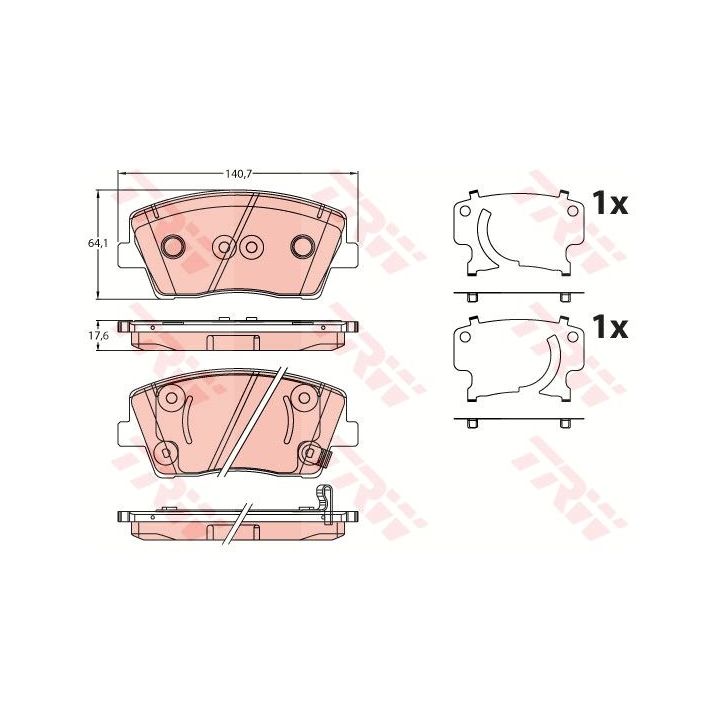 Stabdžių trinkelių rinkinys, diskinis stabdys TRW GDB2253