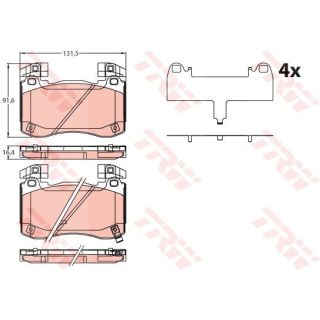 Stabdžių trinkelių rinkinys, diskinis stabdys TRW GDB2254