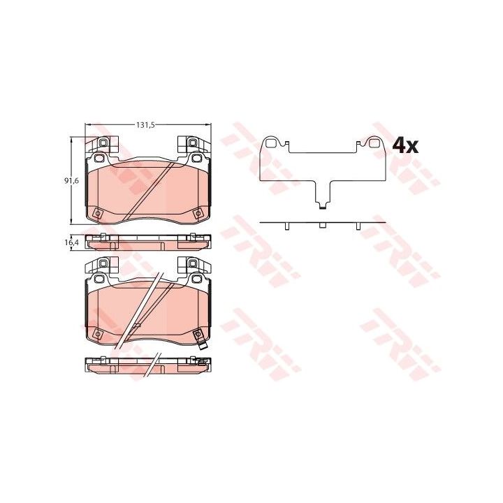 Stabdžių trinkelių rinkinys, diskinis stabdys TRW GDB2254