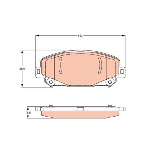 Stabdžių trinkelių rinkinys, diskinis stabdys TRW GDB2268