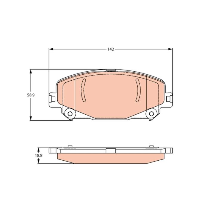 Stabdžių trinkelių rinkinys, diskinis stabdys TRW GDB2268