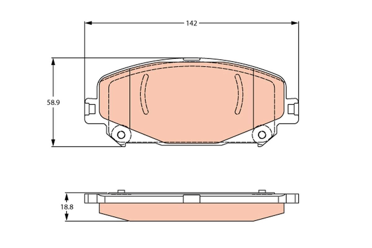 Stabdžių trinkelių rinkinys, diskinis stabdys TRW GDB2268
