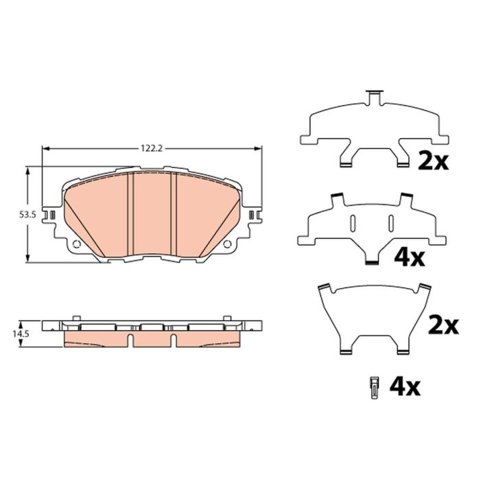 Stabdžių trinkelių rinkinys, diskinis stabdys TRW GDB2285