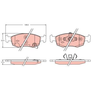 Stabdžių trinkelių rinkinys, diskinis stabdys TRW GDB2350