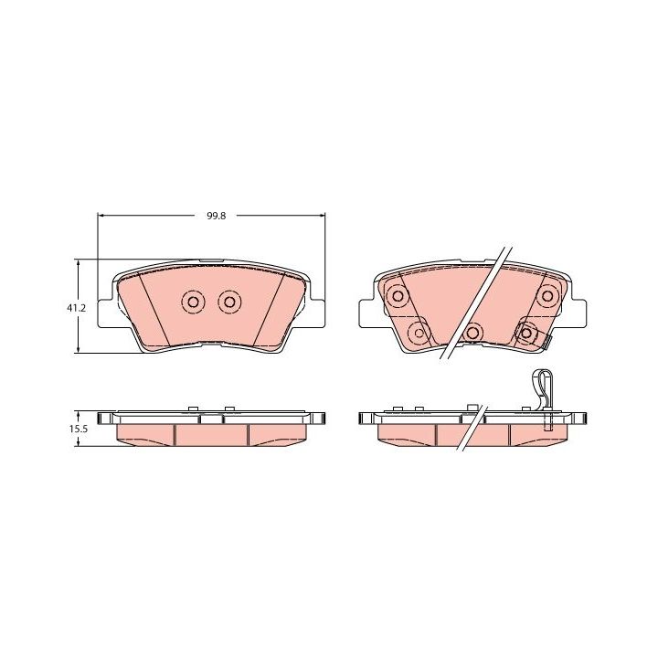 Stabdžių trinkelių rinkinys, diskinis stabdys TRW GDB2353