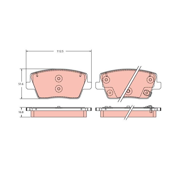 Stabdžių trinkelių rinkinys, diskinis stabdys TRW GDB2355