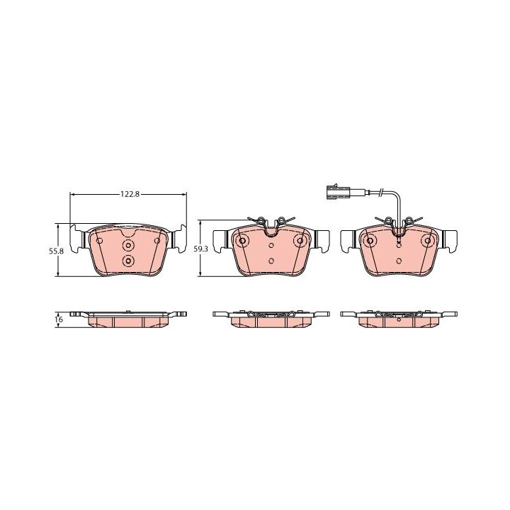 Stabdžių trinkelių rinkinys, diskinis stabdys TRW GDB2364