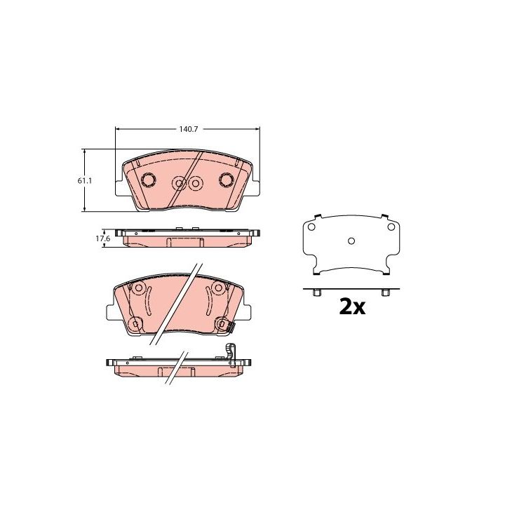 Stabdžių trinkelių rinkinys, diskinis stabdys TRW GDB2375