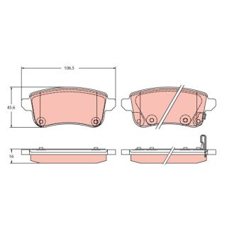 Stabdžių trinkelių rinkinys, diskinis stabdys TRW GDB2413