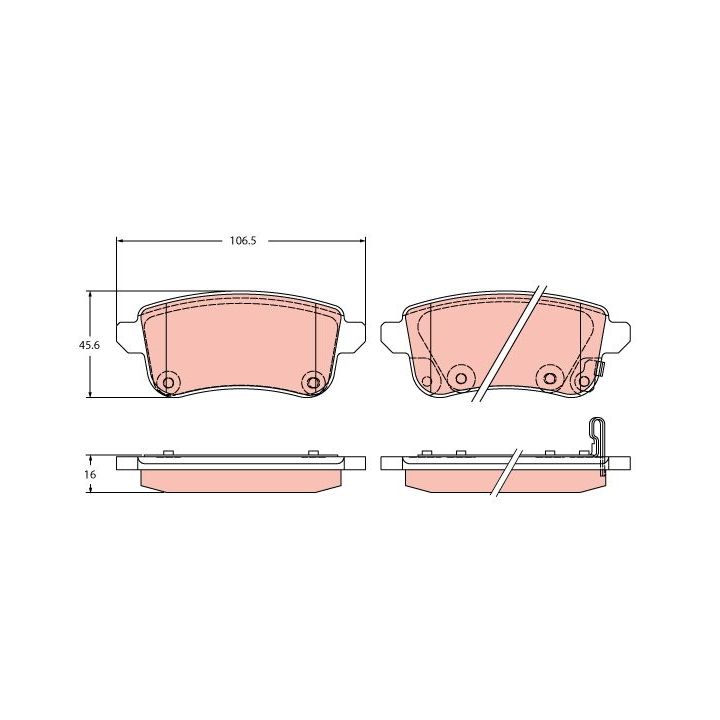 Stabdžių trinkelių rinkinys, diskinis stabdys TRW GDB2413