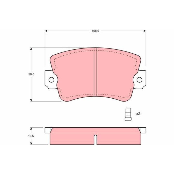 Stabdžių trinkelių rinkinys, diskinis stabdys TRW GDB243
