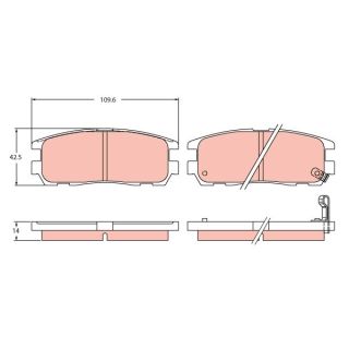 Stabdžių trinkelių rinkinys, diskinis stabdys TRW GDB2452