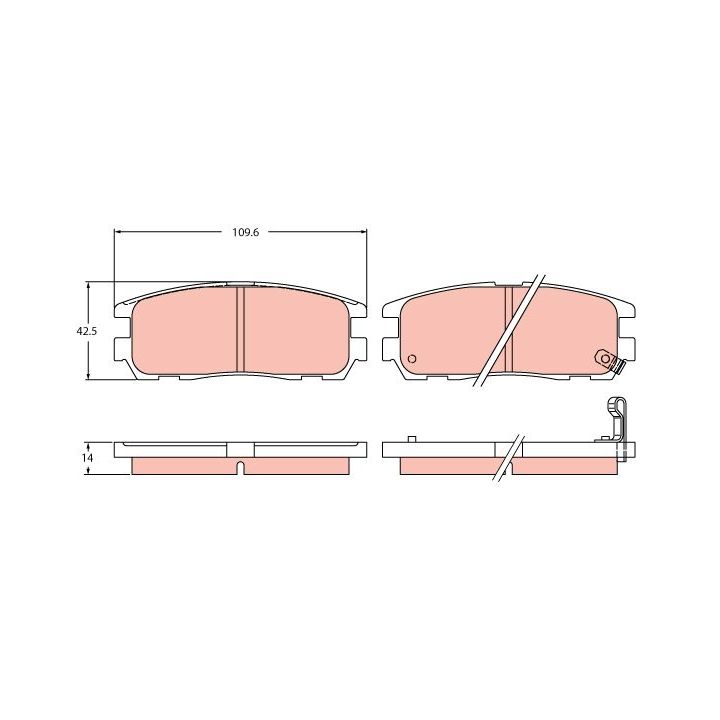 Stabdžių trinkelių rinkinys, diskinis stabdys TRW GDB2452