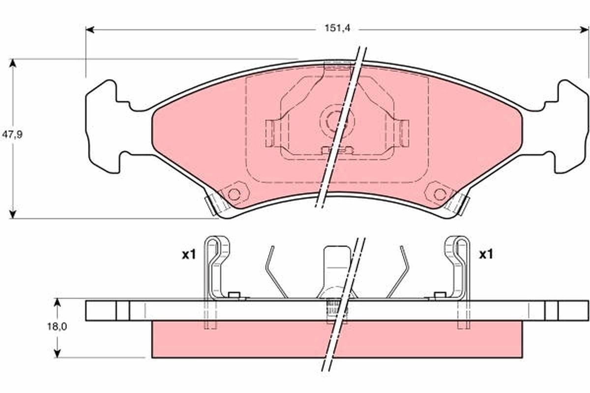 Stabdžių trinkelių rinkinys, diskinis stabdys TRW GDB3096