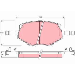 Stabdžių trinkelių rinkinys, diskinis stabdys TRW GDB3103
