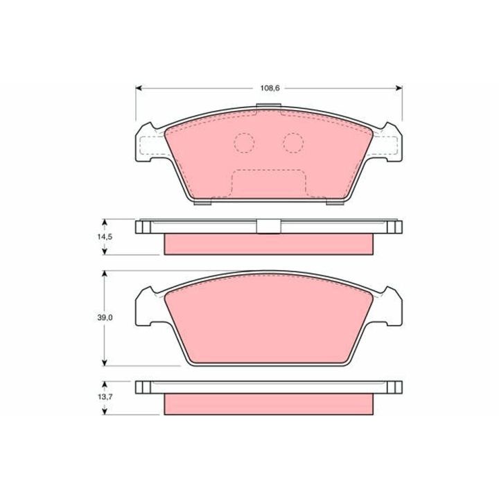 Stabdžių trinkelių rinkinys, diskinis stabdys TRW GDB3108