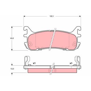 Stabdžių trinkelių rinkinys, diskinis stabdys TRW GDB3129