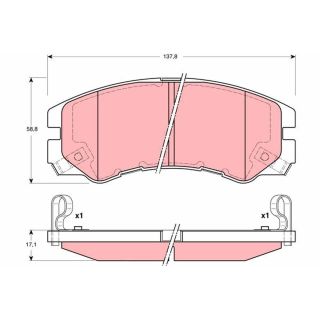 Stabdžių trinkelių rinkinys, diskinis stabdys TRW GDB3162
