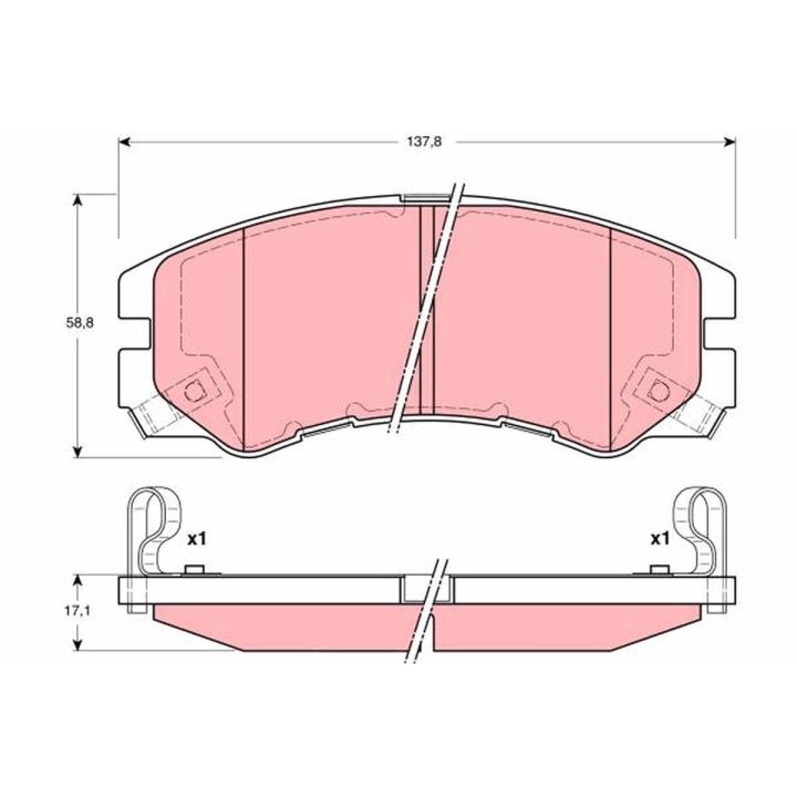 Stabdžių trinkelių rinkinys, diskinis stabdys TRW GDB3162