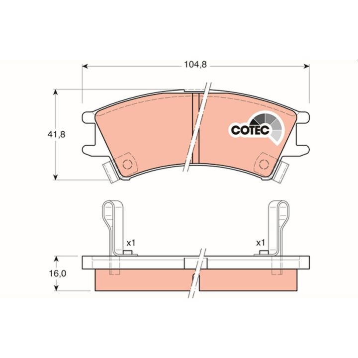 Stabdžių trinkelių rinkinys, diskinis stabdys TRW GDB3165
