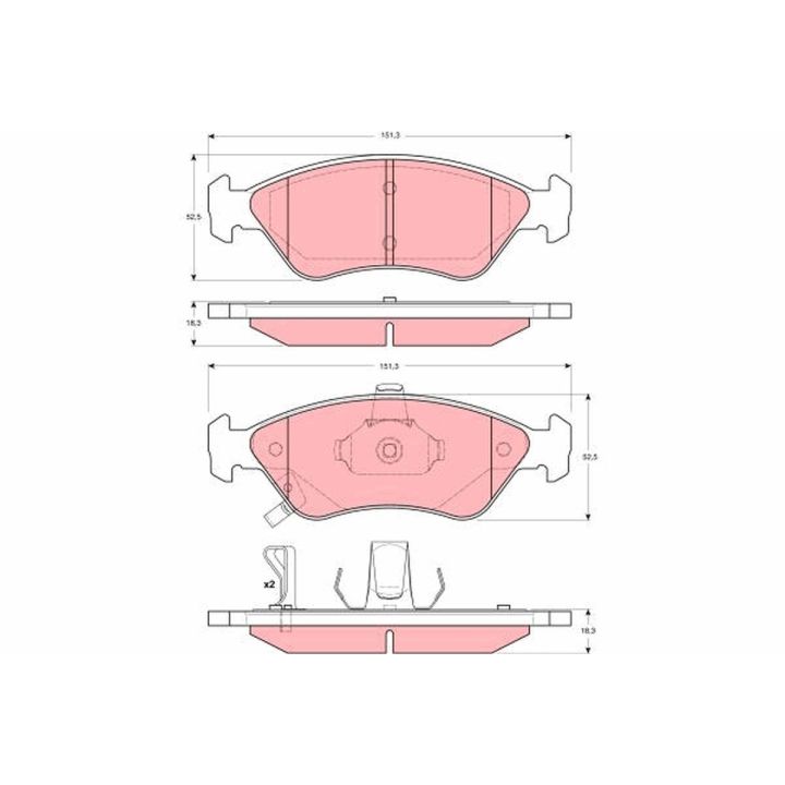 Stabdžių trinkelių rinkinys, diskinis stabdys TRW GDB3173