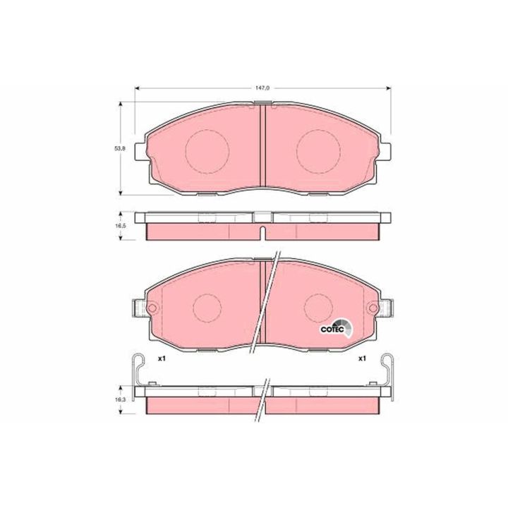 Stabdžių trinkelių rinkinys, diskinis stabdys TRW GDB3201
