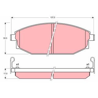 Stabdžių trinkelių rinkinys, diskinis stabdys TRW GDB3232