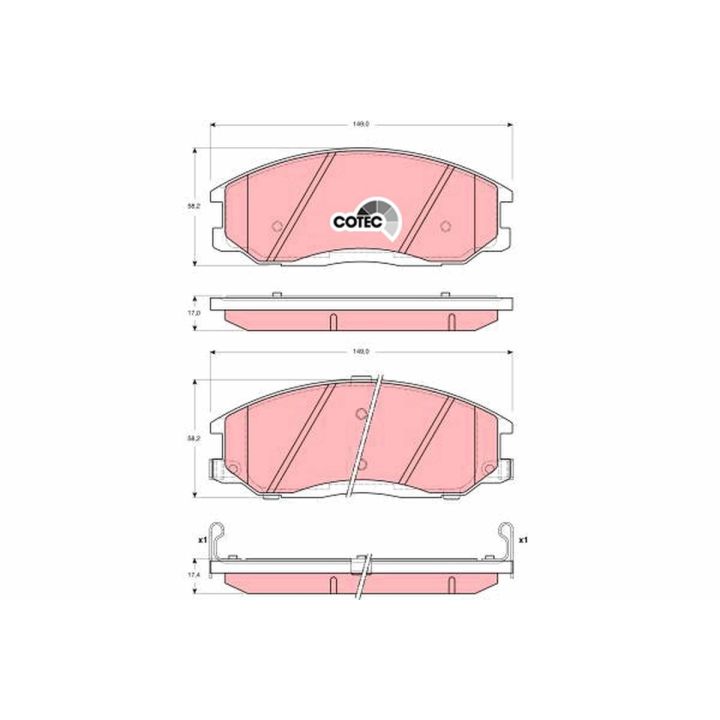 Stabdžių trinkelių rinkinys, diskinis stabdys TRW GDB3244