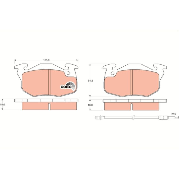 Stabdžių trinkelių rinkinys, diskinis stabdys TRW GDB327