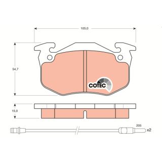 Stabdžių trinkelių rinkinys, diskinis stabdys TRW GDB328