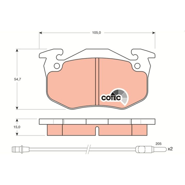 Stabdžių trinkelių rinkinys, diskinis stabdys TRW GDB328