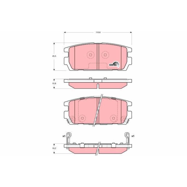 Stabdžių trinkelių rinkinys, diskinis stabdys TRW GDB3296