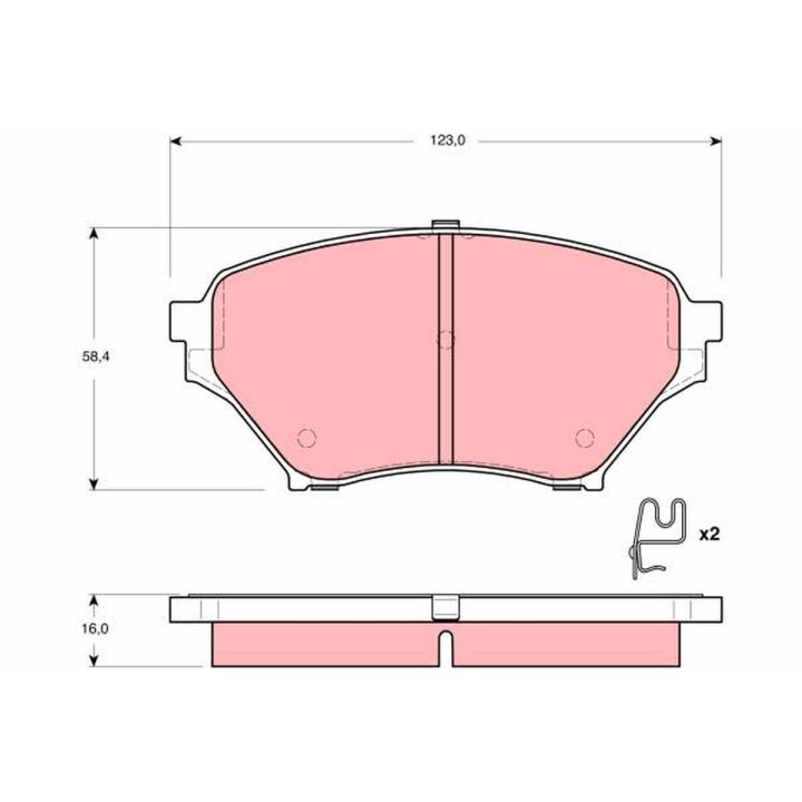 Stabdžių trinkelių rinkinys, diskinis stabdys TRW GDB3302