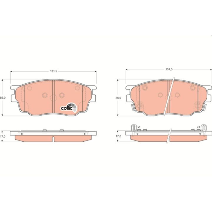Stabdžių trinkelių rinkinys, diskinis stabdys TRW GDB3309