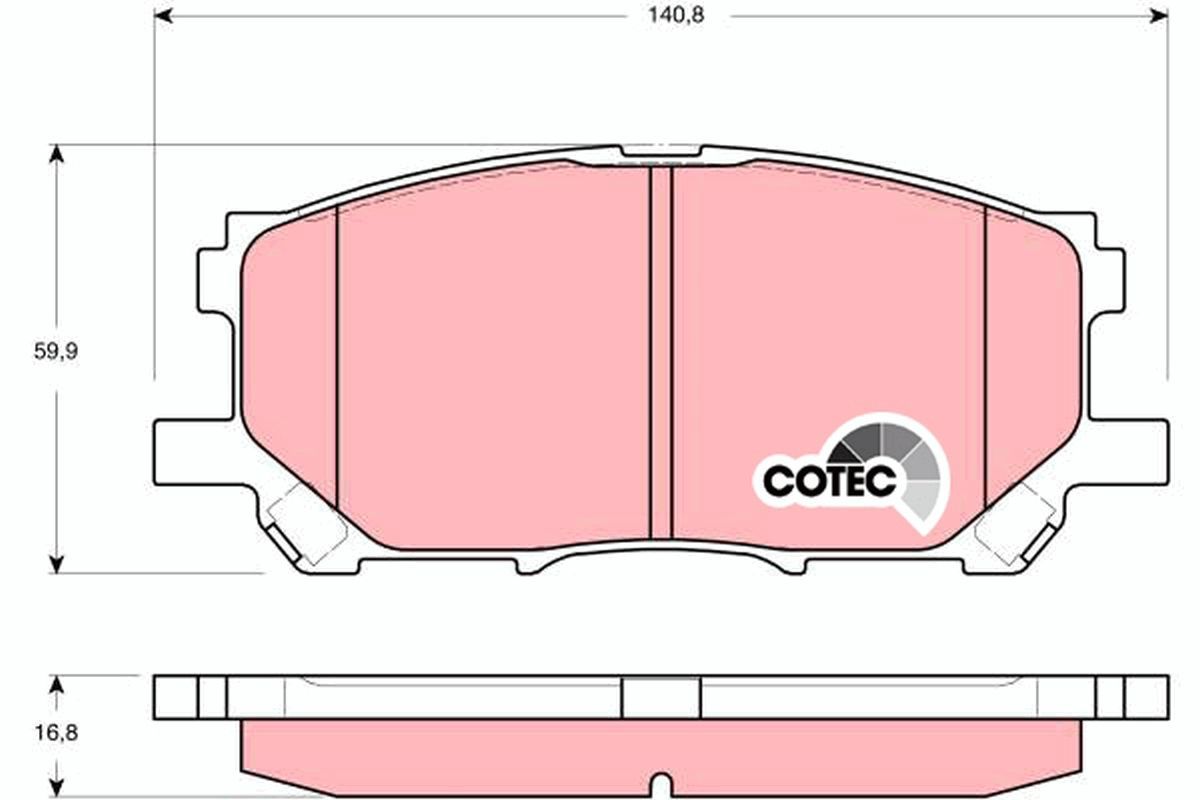 Stabdžių trinkelių rinkinys, diskinis stabdys TRW GDB3338