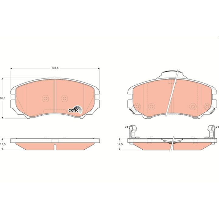 Stabdžių trinkelių rinkinys, diskinis stabdys TRW GDB3352