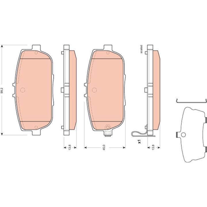 Stabdžių trinkelių rinkinys, diskinis stabdys TRW GDB3402